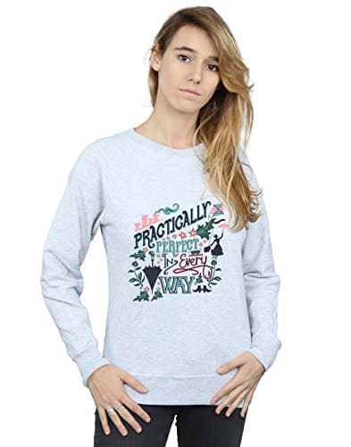 Image of Disney Women's Mary Poppins Practically Sweatshirt Sport Grey XX-Large