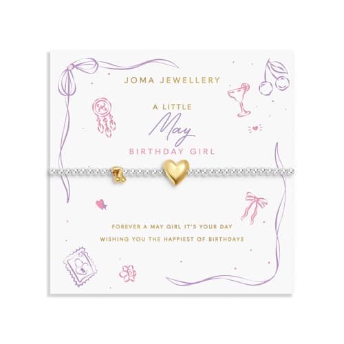 Image of Joma Jewellery BIRTH MONTH A LITTLE MAY Silver & Gold Plated Bracelet 17.5cm stretch