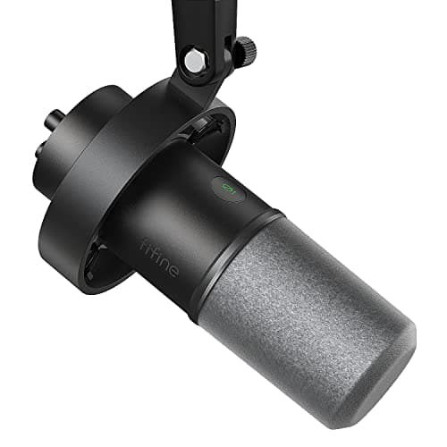 Image of FIFINE Recording XLR/USB Microphone Studio Dynamic Podcast Cardioid Microphone for Vocal Voice-Over Music Streaming Gaming, with 3.5mm Headphones Jack, Mute Button, Black Metal Mic-K688
