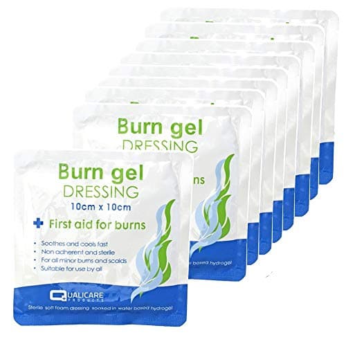 Image of (BOX OF 10) First Aid Burn Gel Dressing 10cm x 10cm Medium Size - Emergency Burncare for Scolds & Burns