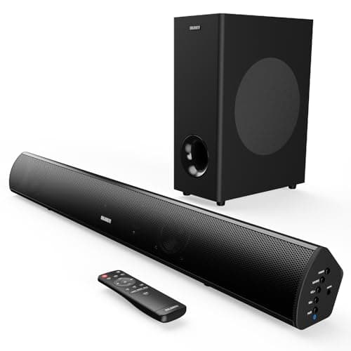 Image of MAJORITY Soundbar with Wireless Subwoofer | 2.1 Channel TV Sound Bar | 180W Home Cinema Speaker System | Bluetooth Audio, HDMI ARC, Optical AUX | Wall Mountable Home Theatre Speakers Teton Plus