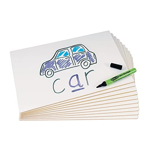 Image of Show-me Rigid A4 Plain Double-Sided Drywipe Whiteboards, A4 Whiteboard for Drywipe and White Board Pens – Ideal for Teachers, Classrooms, and Schools, Mini Whiteboards Pack of 10
