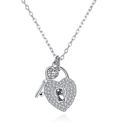 Image of S High-Grade Non-Allergic Jewelry Lock Key Diamond Necklace