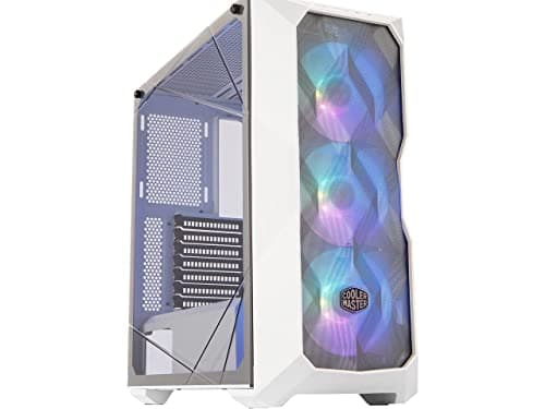 Image of Cooler Master MasterBox TD500 Mesh White Airflow ATX Mid-Tower with Polygonal Mesh Front Panel, Crystalline Tempered Glass, E-ATX up to 10.5", Three 120mm ARGB Lighting Fans