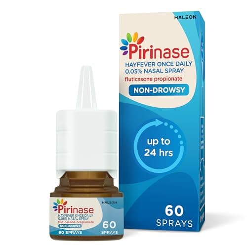 Image of Pirinase Nasal Spray, Hayfever Relief for Adults, Once a Day Dose for Blocked Nose Relief, 60 Sprays