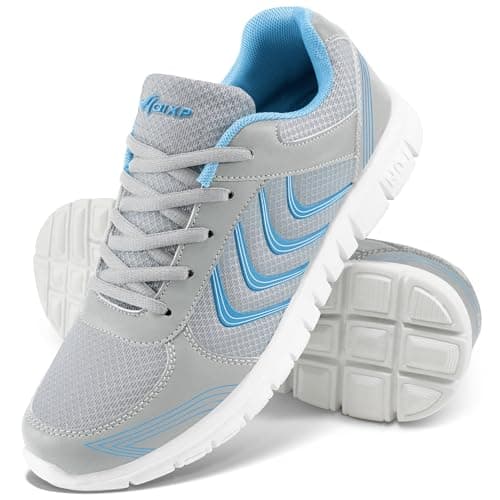 Image of Alicegana Sneakers for Women Running Shoes: Fashion Walking Womens Sneakers Casual Lightweight Tennis Shoes, Grey, 5 UK