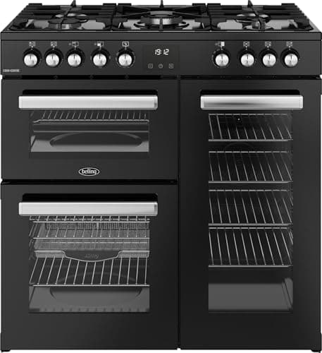 Image of Belling Cookcentre 90cm Dual Fuel Range Cooker - Black