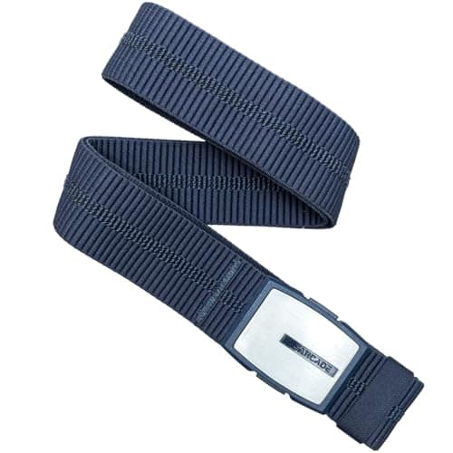 Image of Arcade Experience Unisex Belt, Heavy Duty Elastic Strap, Non-Metal Buckle, Travel Friendly, Stamped: Navy Blue, One size
