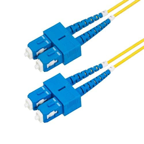 Image of StarTech.com 10m (32.8ft) SC to SC (UPC) OS2 Single Mode Duplex Fiber Optic Cable, 9/125µm, 40G/100G, LSZH Fiber Patch Cord