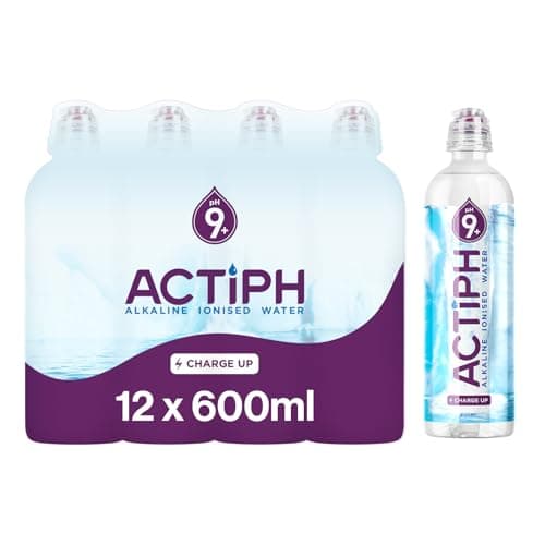 Image of Alkaline Ionised Spring Water pH9+ (12x 600ml) Purified with Electrolytes Clean and Smooth Taste ACTIPH Water