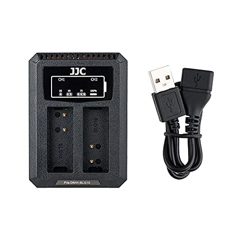 Image of JJC USB Dual Battery Charger adapter for Panasonic DMW-BLG10/DMW-BLE9 Leica BP-DC15 Battery Digital Camera