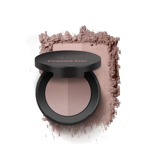 Image of Eyebrow Powder Duo for Define & Filling, Long Lasting Eyebrow Kit Enhance Natural Eye Brows Blending Easily Daily Makeup for Women, Compact Eye Powder Palette with Mirror (Ash Brown)