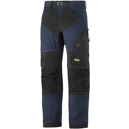 Image of Snickers 69039504048 Size 48 "FlexiWork" Work Trousers - Navy Blue/Black