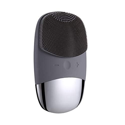 Image of Facial Cleansing Brush, 3 in 1 Electric Silicone Face Massage Brush, IPX7 Waterproof Face Scrubber, USB Rechargeable Face Skin Cleanser for Blackhead Remove, Exfoliating, Deep Cleanning (Gray)