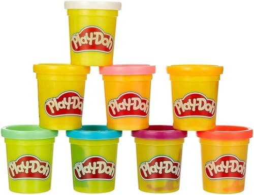 Image of Play-Doh Nontoxic Play Paste, Pack of 8 Rainbow: Red, Orange, Yellow, Green, Pink, Blue, Purple And White, Age 2+, Arts & Crafts Gift Idea