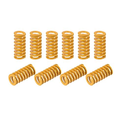 Image of sourcing map 3D Printer Die Spring, 8mm OD 15mm Long 10pcs Spiral Stamping Light Load Compression Mould Die Springs for 3D Printer Electric Part, Yellow