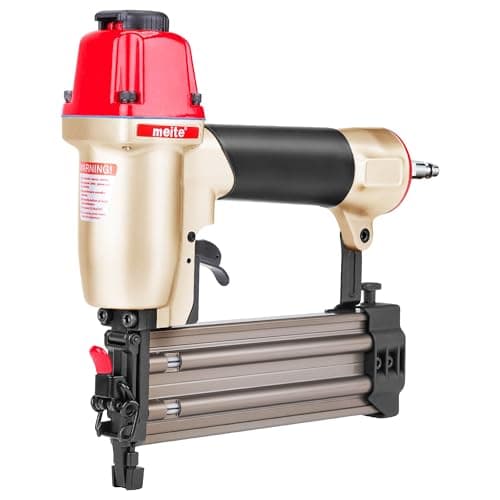 Image of meite F50C Air Brad Nailer with Safety Nose, Pneumatic 18 Gauge Brad Nailer Small Finish Nail Gun for Trim Work, Fires 18 Gauge Brad Nails 15 mm to 50 mm