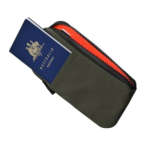Image of ALPAKA Zip Travel Wallet Green Axoflux 210D - RFID Passport Holder - Self Locking Zipper - Tear Resistant Material - Four Pockets and Two Card Slots - HUB Accessories Compatible