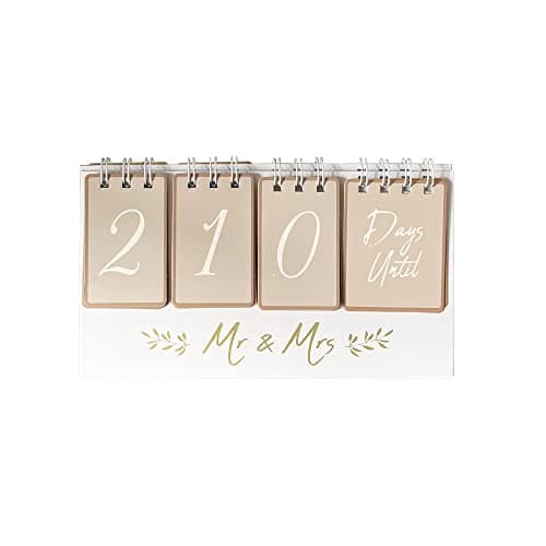 Image of Mr & Mrs - Wedding Countdown Calendar Engagement Gift Planning Organiser Desk Home Decor