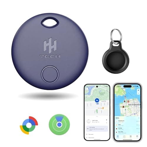 Image of HH-Tech Smart Tracker Tag Dual (Royal Blue Pack-1) For Apple and Android Devcies, Replaceable Battery, Easily Track Your Keys, Bag, Suitcase, and More with Apple Find My App and Google Find Hub App