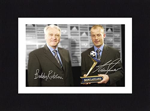 Image of BOBBY ROBSON & ALAN SHEARER Signed 8x6 Inch Mounted Photo Print Pre Printed Signature Newcastle United - Autograph Gift, Ready To Be Framed, Full Colour, 8 x 6 Inches - 203.2 x 152.4 mm