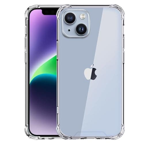 Image of DEREAFF Clear Case for iPhone 14 (6.1-Inch), 14 Clear Case Slim Hard PC Back & Soft TPU Shockproof Anti-Scratch Phone Bumper Cover for iPhone 14, Clear
