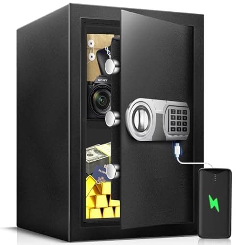 Image of ToruKeep 70L Fireproof Safe Box with Fire poof Document Bag – Type-C Powered Digital Keypad, Electronic Combination Lock for Cash Jewelry, Steel Security Box for Home Office Hotel (35x31x50cm)