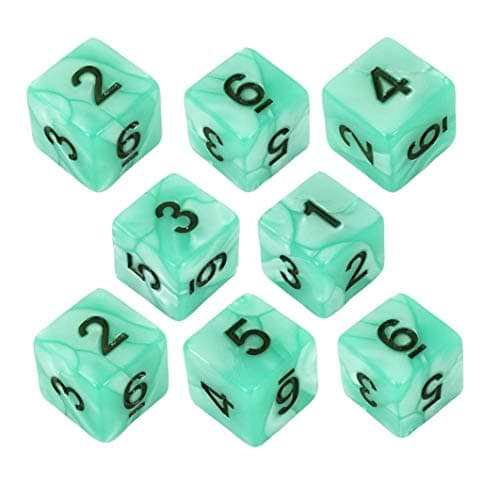Image of Paladin Roleplaying Turquoise Pearl Dice - 8D6 Set - 'Aqua'