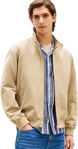 Image of Tommy Hilfiger Men’s Transitional Harrington Jacket with Zip, Brown (Camel), M