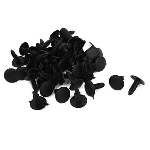 Image of sourcingmap 5mm x 5mm Hole Dia Black Plastic Rivets Fastener Push Clips 48 Pcs