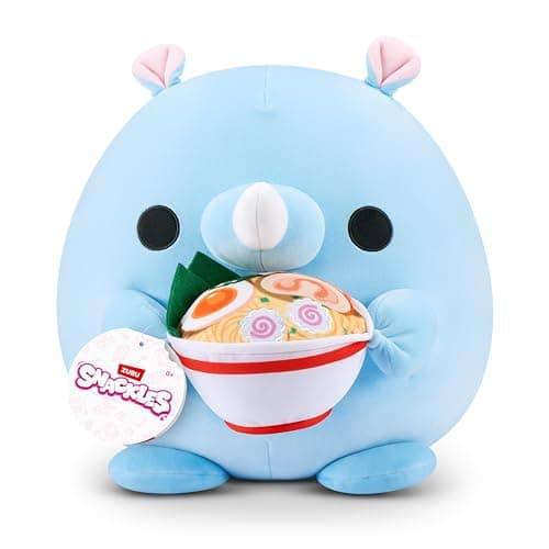 Image of Snackles Non-Licensed Series 1 14-inch Plush Rhino with Ramen (HUMPHREY) by ZURU, Plush with Snack Accessory