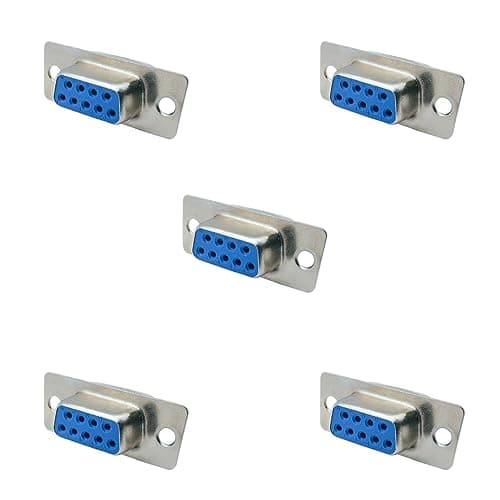 Image of iYueMps 9 pin D-Sub DB9 Plug PCB Connectors RS232 Serial Solder Type (5 x Female)