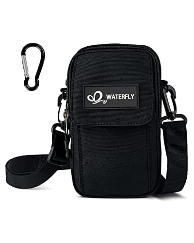 Image of Waterfly Small Shoulder Crossbody Bag: Multifunctional Handbag Mobile Phone Bag Mini Belt Bag Bumbag Fanny Waist Pack EDC Pouch with Adjustable Strap Carabiner for Men Women Ladies