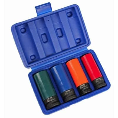 Image of US PRO 4pc Deep Wall Impact Sockets for Alloy Wheels 1/2" Drive 17-22mm 3724