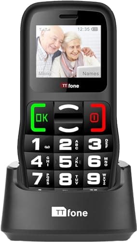 Image of TTfone TT220 Big Button Mobile Phone for the Elderly with Emergency Assistance button, talking keys, long battery life, torch, Bluetooth, Simple easy to use (with Dock Charger)