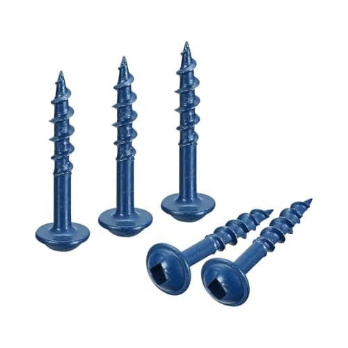 Image of sourcing map #8x1" Pocket Hole Screws, 200pcs Square Drive Self Tapping Wood Screws with Blue Coated for Woodworking