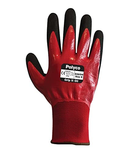 Image of Polyco GIO/09 Grip It Oil Seamless Nylon Glove with Dual Nitrile Coating Size 9