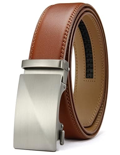 Image of CHAOREN Ratchet Belt for Men, Mens Belts Leather 1 3/8" Tailorable, Perfect for Every Occasion, New Tan, 32" to 38" Waist Adjustable