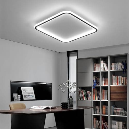 Image of Mikeru LED Ceiling Light - 40cm Square, 5cm Thick, 6500k Cool White for Dining, Bedroom, Living, Study and Bathroom