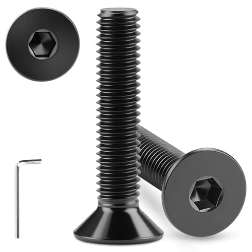Image of sturiz 80pcs M3x10mm Countersunk Bolts Screws M3 Bolts 304 Stainless Steel Bolts Black Flat Head Hex Socket Cap Screws DIN 7991 Rustproof Fully Thread with Hex Spanner for Machinery Equipment Furn
