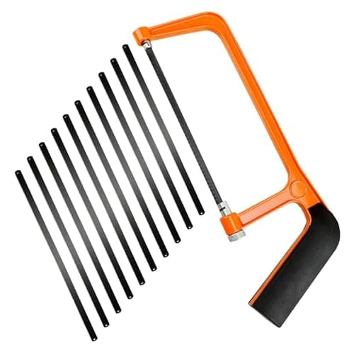 Image of Hacksaw, Hacksaw for Metal Cutting, Adjustable Angle Saw, Heavy Duty Hack Saw, with 10 Replaceable Blades, for Cutting Plastic, PVC Pipe, Tile
