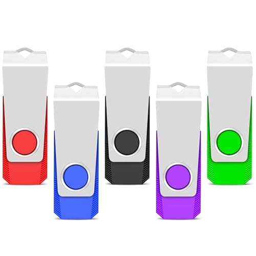 Image of TEWENE Memory Stick 4GB USB Stick 2.0 Flash Drive 5-Pack, Thumb Drive, USB Storage with Key Ring and Sticker for Computers, Cars and TVs