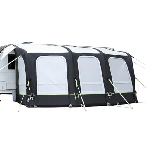 Image of Leisurewize Skyliner Air Awning – Spacious Inflatable Caravan Porch Awning, Waterproof, 5 Doors, Fly Screens, 420cm Wide x 300cm Deep, Includes Pump & Carry Bag