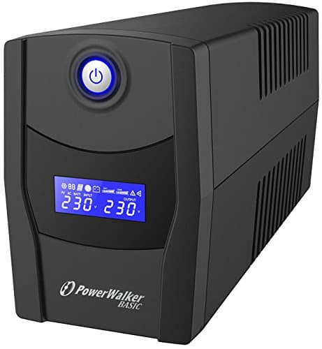 Image of PowerWalker UPS VI Series 1000VA/600W Compact Battery backup solution with 3 x UK Outlets, built-in AVR, HID Supported, Cold (DC) Start Function (LCD Screen)