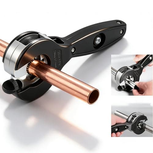 Image of Pipe Cutter Tool, 6 to 23mm Tubing Cutter Copper Pipe Cutter, Ratcheting Tube Cutter Smoothly Ratchet Metal Tube Cutter for Copper, Aluminum, Brass and Plastic Tubing