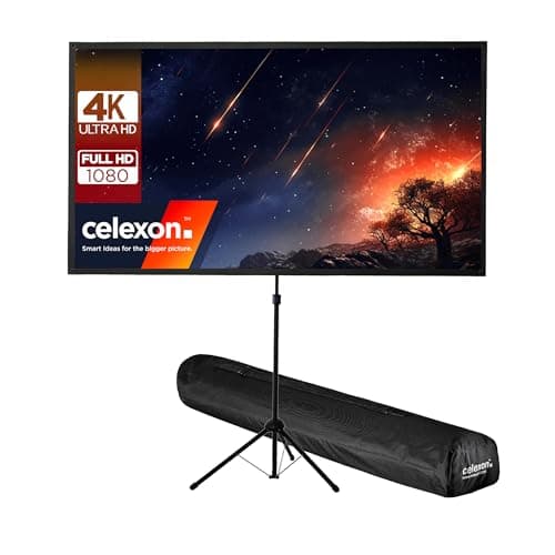 Image of celexon Ultralightweight Tripod screen 80" | 177x100 cm 16:9 | Lightweight & small, portable 4K, Full HD projection solution for mobile home cinema & outdoor projectors | stand + transport bag