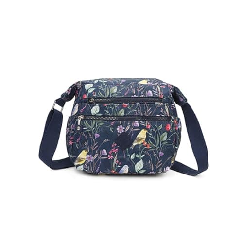 Image of YDezire Floral Cross body Shoulder Bag, Nylon Crossbody Bag with Adjustable Shoulder Strap, Side Pockets, Lightweight Waterproof Handbags for Women, Travel Handbags (Flower and Robin)