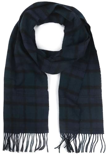 Image of Barbour Unisex Tartan Lambswool Scarf Black Watch One Size