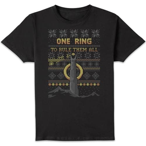 Image of Lord of The Rings One Ring Men's Christmas T-Shirt - Black L