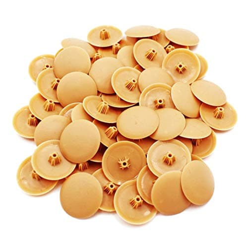 Image of Snap-On Bifix Cover Caps to Use with Phillips Ph2 & Pozidrive Pz2 Pozi Screws - Pack of 50 Biffix Covers : Buff Brown